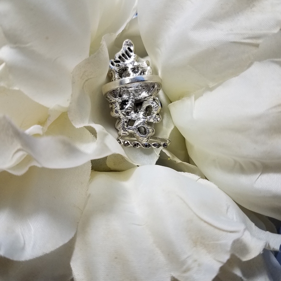 2Pcs/set Crystal butterfly retro index finger ring - Picture 7 of 9